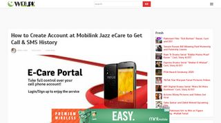 
                            8. How to Create Account at Mobilink Jazz eCare to Get Call & SMS ...