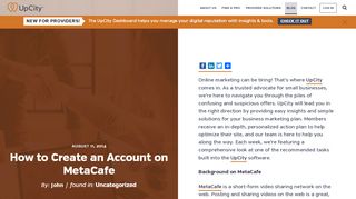 
                            5. How to Create an Account on MetaCafe | UpCity