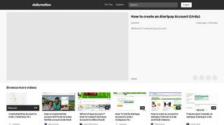 
                            13. How to create an Alertpay Account (Urdu) - video dailymotion