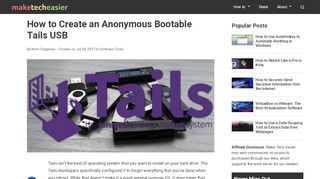 
                            7. How to Create an Anonymous Bootable Tails USB - Make Tech Easier