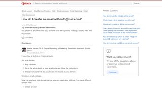 
                            2. How to create an email with info@mail.com - Quora