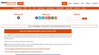 
                            13. How to create and add a user in Cisco ACS - omnisecu.com