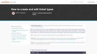 
                            9. How to create and edit ticket types | Eventbrite Help Center