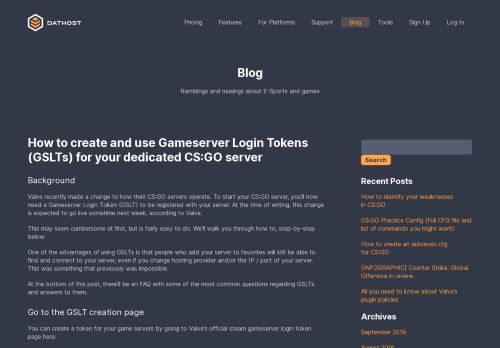 
                            4. How to create and use Gameserver Login Tokens (GSLTs ... - DatHost