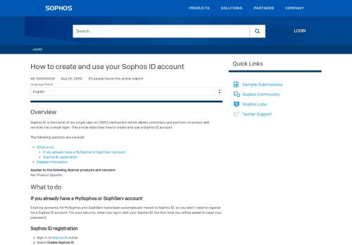 
                            5. How to create and use your Sophos ID account - Sophos Community