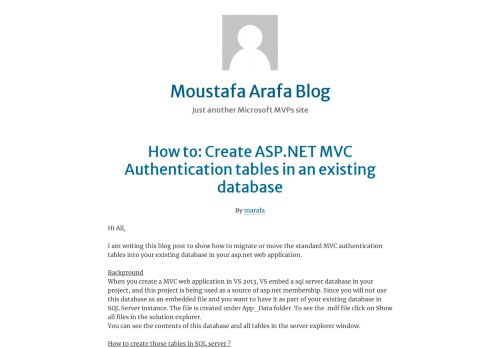 
                            4. How to: Create ASP.NET MVC Authentication tables in an existing ...