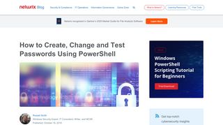 
                            10. How to create, change, and test passwords using PowerShell
