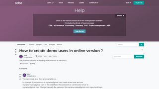 
                            5. How to create demo users in online version ? | Odoo