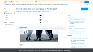 
                            13. How to create end user login page in WordPress? - Stack Overflow