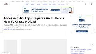 
                            11. How To Create Jio ID to Get Access To Jio Apps: 10 Steps - NDTV.com