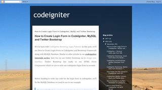 
                            12. How to Create Login Form in CodeIgniter, MySQL and Twitter Bootstrap