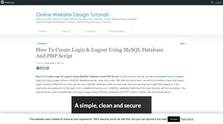 
                            7. How To Create Login & Logout Using MySQL Database ...