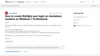 
                            1. How to create Multiple user login on standalone machine on Windows ...
