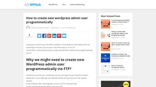 
                            12. How to create new wordpress admin user programmatically - WPHub