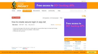 
                            3. how to create secure login in asp.net - CodeProject