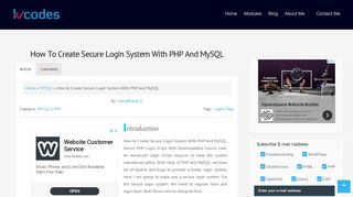 
                            5. How to Create Secure Login System With PHP And MySQL - Kvcodes