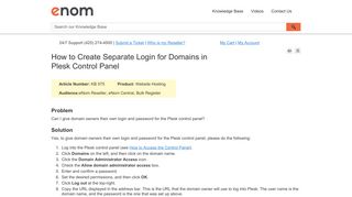 
                            4. How to Create Separate Login for Domains in Plesk Control Panel