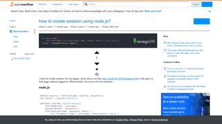 
                            2. how to create session using node.js? - Stack Overflow