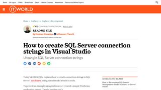 
                            9. How to create SQL Server connection strings in Visual Studio | ITworld