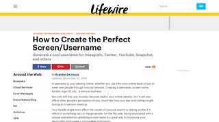 
                            3. How to Create the Perfect Screen/Username - Lifewire