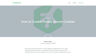 
                            8. How to Create Totally Secure Cookies - Treehouse Blog