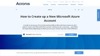 
                            12. How to Create up a New Microsoft Azure Account - Acronis