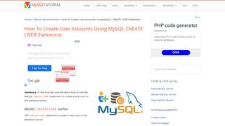 
                            13. How To Create User Accounts Using MySQL CREATE USER statement