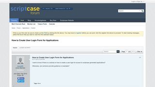 
                            3. How to Create User Login Form for Applications - Scriptcase Forum