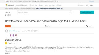 
                            11. How to create user name and password to login to GP Web Client ...