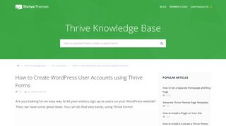 
                            3. How to Create WordPress User Accounts using Thrive Forms