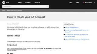 
                            8. How to create your EA Account - EA Help