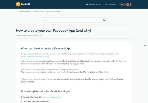 
                            10. How to create your own Facebook App (and why) – Qualifio Help ...