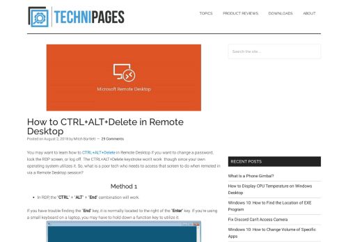 
                            4. How to CTRL+ALT+Delete in Remote Desktop - Technipages