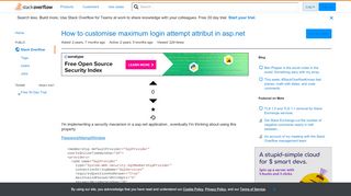 
                            1. How to customise maximum login attempt attribut in asp.net - Stack ...