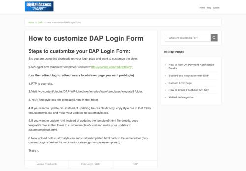 
                            7. How to customize DAP Login Form - Digital Access Pass