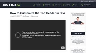 
                            8. How to Customize the Top Header in Divi - JoshHall.co