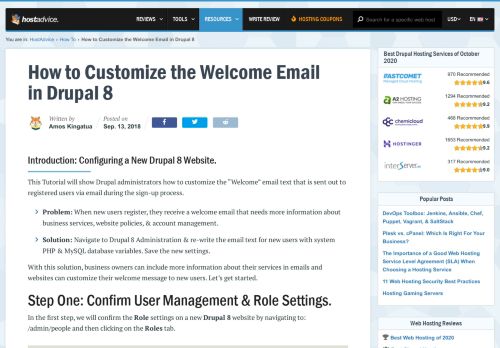 
                            11. How to Customize the Welcome Email in Drupal 8 | HostAdvice