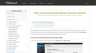 
                            1. How to Customize WordPress Themes Tutorial - SiteGround