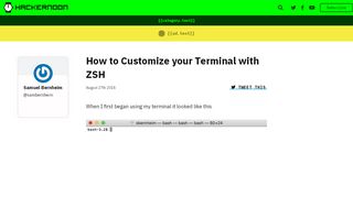 
                            3. How to Customize your Terminal with ZSH – Hacker Noon