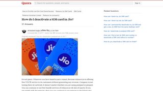 
                            10. How to deactivate a SIM card in Jio - Quora