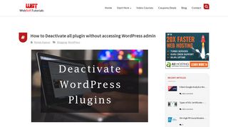 
                            10. How to Deactivate all plugin without accessing WordPress admin ...