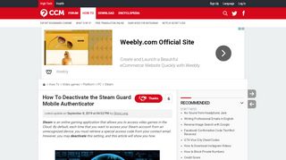 
                            6. How To Deactivate the Steam Guard Mobile Authenticator - Ccm.net