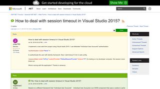 
                            1. How to deal with session timeout in Visual Studio 2015? | The ASP ...