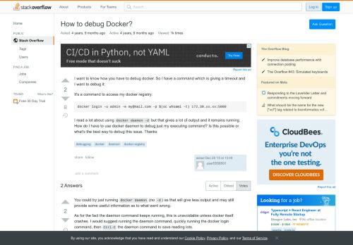 
                            8. How to debug Docker? - Stack Overflow