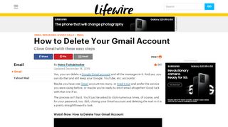 
                            2. How to Delete a Google Gmail Account - Lifewire