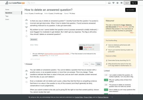 
                            13. How to delete an answered question? - Meta Stack Overflow