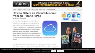 
                            13. How to Delete an iCloud Account from an iPhone / iPad - OSXDaily