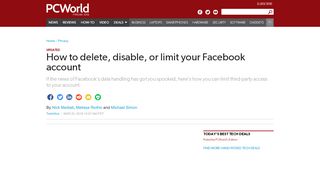 
                            11. How to delete, disable, or limit your Facebook account | PCWorld