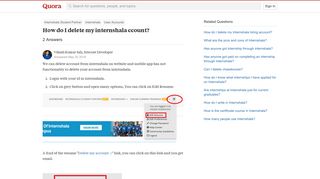 
                            12. How to delete my internshala ccount - Quora