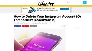 How to Delete Or Deactivate Your Instagram Account - Lifewire